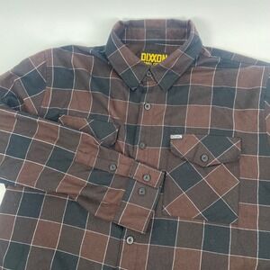 Dixxon‎ Flannel Co. Brown Black Plaid Button Up Shirt Menswear-Size 2XL